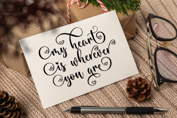Romantic Heart Font PNG with transparent background - Preview 2