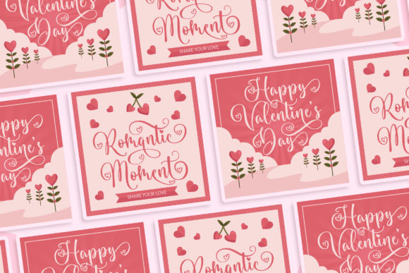 Romantic Heart Font PNG with transparent background - Preview 4