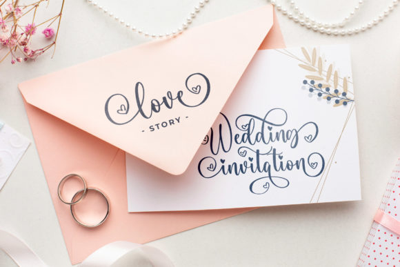 Romantic Heart Font PNG with transparent background - Preview 6