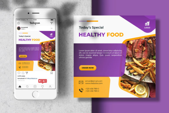 Preview of Food Instagram Template Banner food social media design template