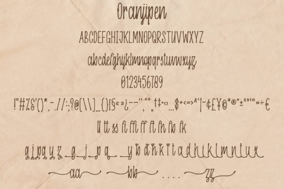 Oranjipen Font PNG with transparent background - Preview 6