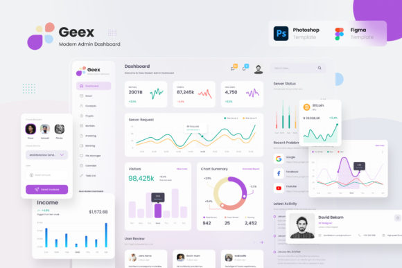 Geex - Modern Elegant Admin Dashboard UI Graphic UX and UI Kits By peterdraw