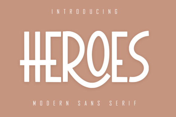 Preview specimen of Heroes sans serif font