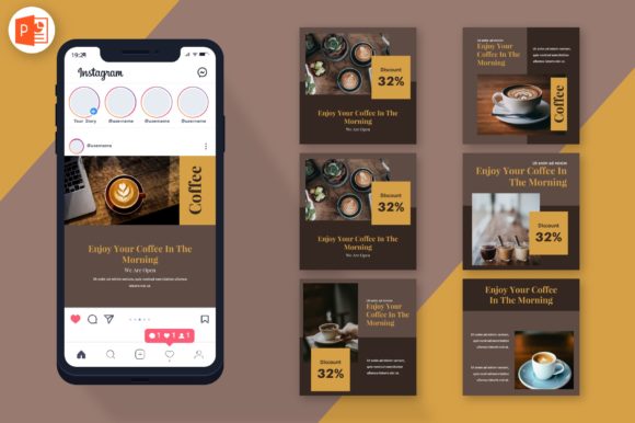 Preview of Instagram Feed - Coffee - Coffee Bar coffee shop social media template