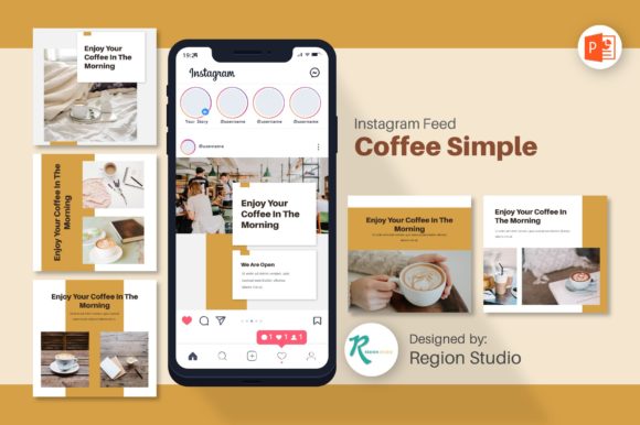 Preview of Instagram Feed - Coffee Simple coffee shop social media template