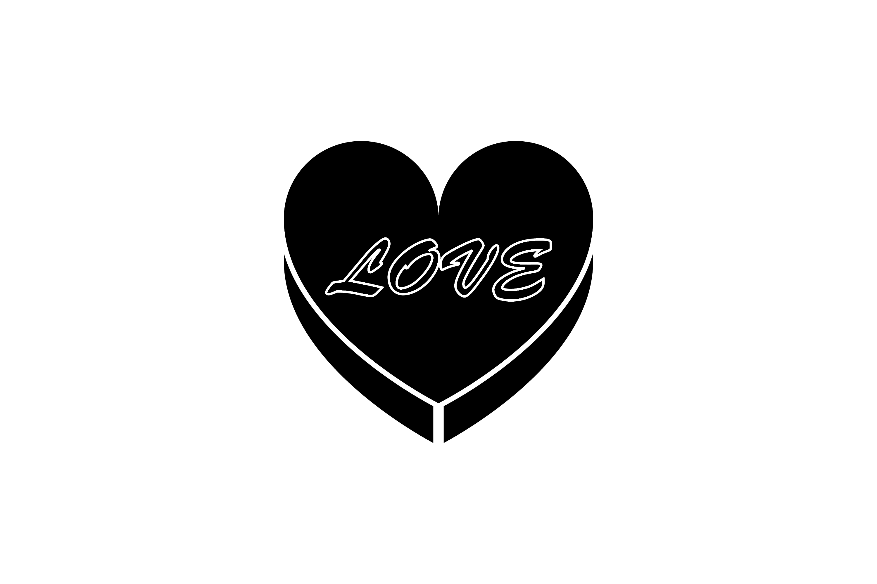Box Love Pink Black White Valentine Icon Graphic by smss · Creative Fabrica