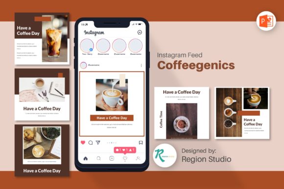 Preview of Instagram Feed - Coffeegenics coffee shop social media template