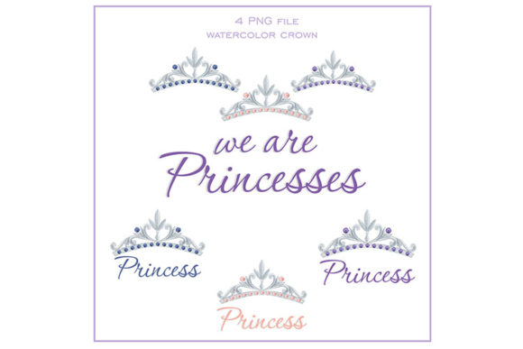 Watercolor Princess Crown&nbsp; Graphic Illustrations By SleptArt