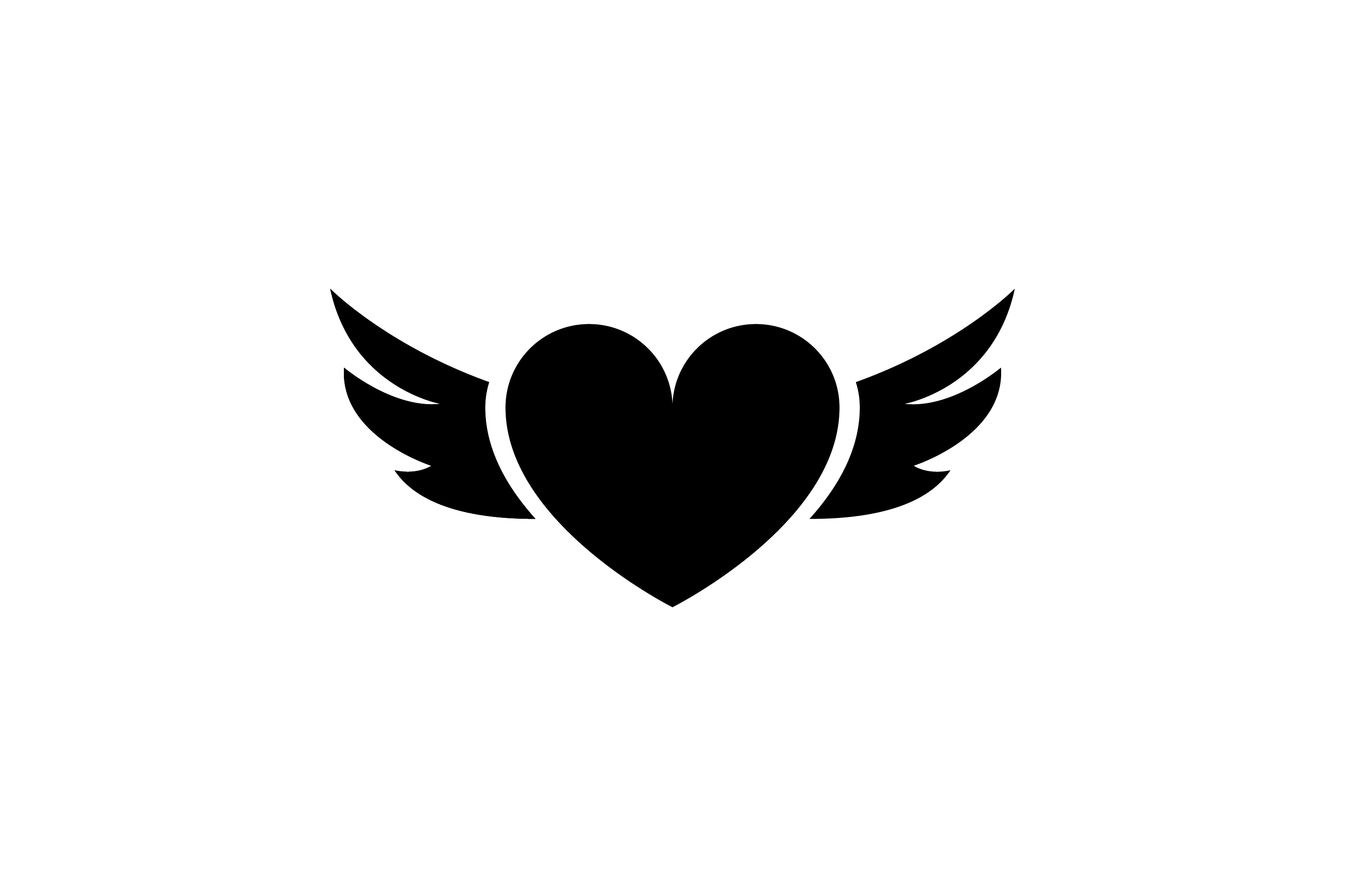 Wings Love Black White Valentine Icon Graphic by smss · Creative Fabrica