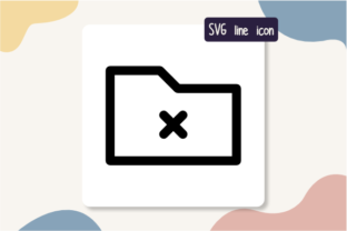 Delete Folder SVG Outline Icon Graphic by Finart · Creative Fabrica