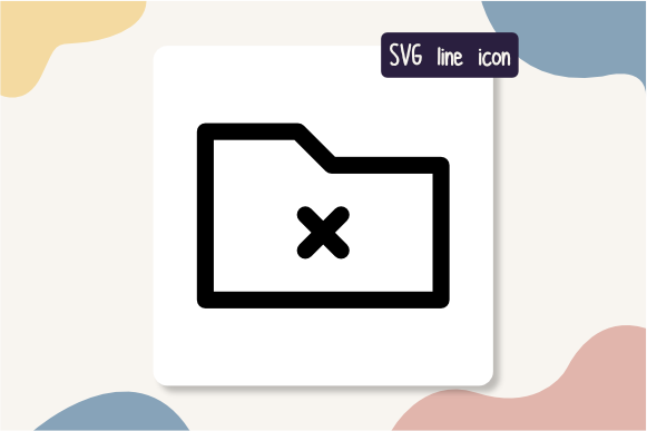 Delete Folder SVG Outline Icon Graphic by Finart · Creative Fabrica