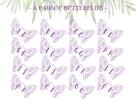 A Pair of Butterflies Font PNG with transparent background - Preview 1