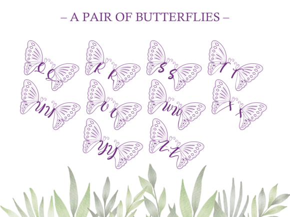 A Pair of Butterflies Font PNG with transparent background - Preview 2