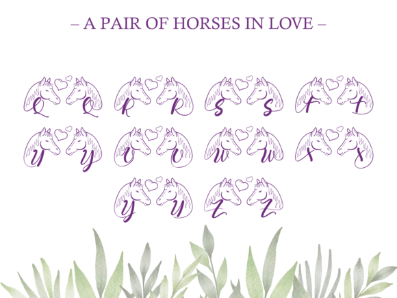 A Pair of Horses in Love Font - Preview 2