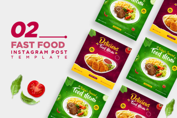 Preview of Delicious Food Instagram Post Template food social media design template