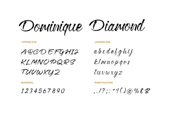 Dominique Diamond Font PNG with transparent background - Preview 3