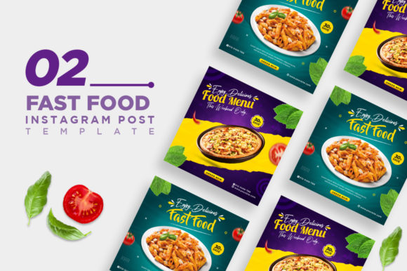 Preview of Fast Food Social Media Post Template food social media design template