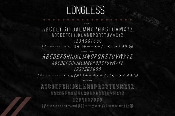 Longless Font PNG with transparent background - Preview 3
