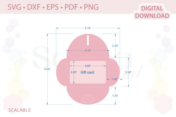 Mini Heart Gift Card Envelope Template Graphic by SerraDigital  Creative  Fabrica