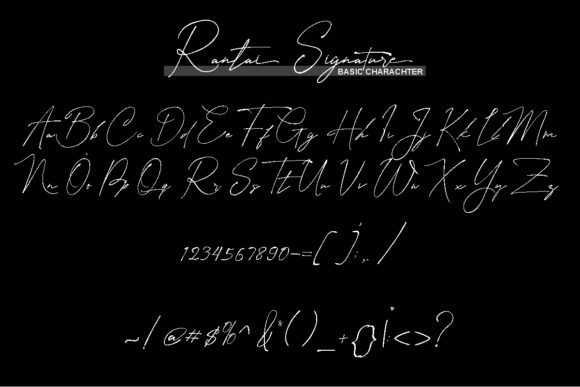 Rantai Signature Font PNG with transparent background - Preview 1