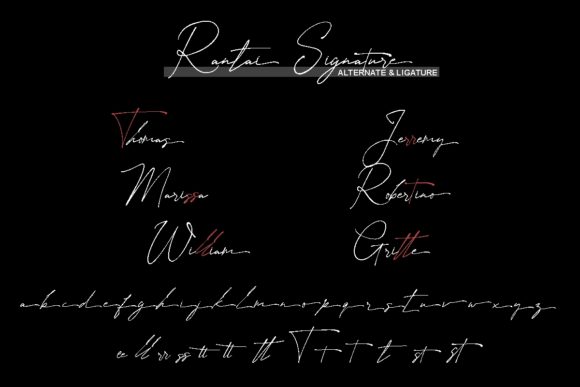 Rantai Signature Font PNG with transparent background - Preview 3
