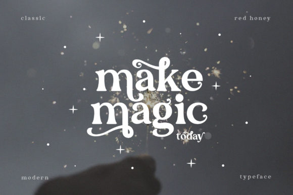 Red Honey Font PNG with transparent background - Preview 2