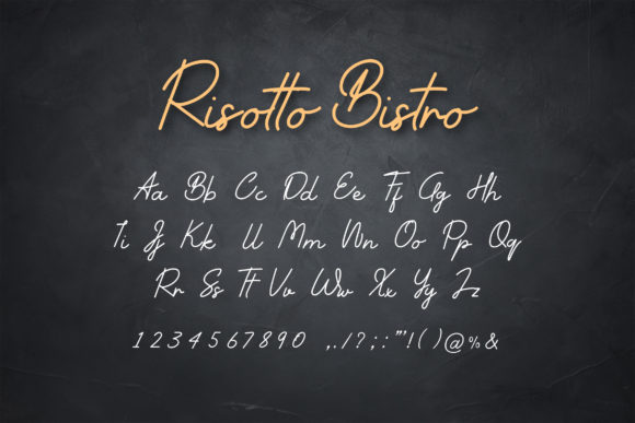 Risotto Bistro Font PNG with transparent background - Preview 3