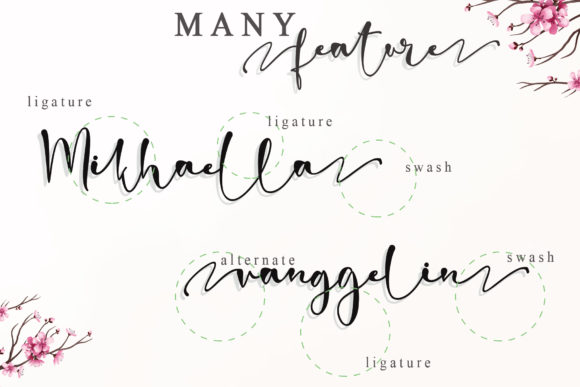 Romantic Blossom Font PNG with transparent background - Preview 5