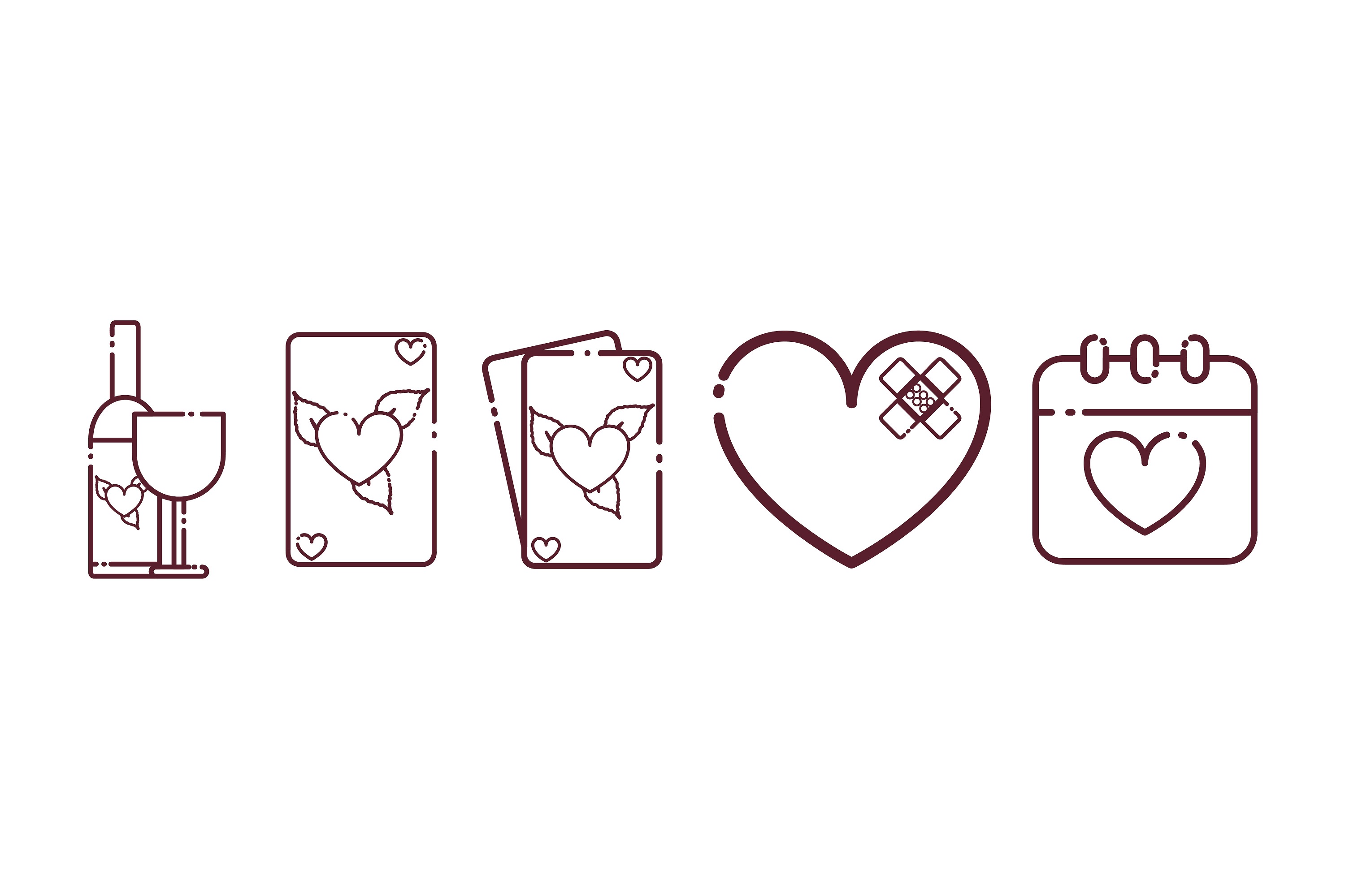 Two Casing Love Date Valentine Icon Set Graphic by smss · Creative Fabrica