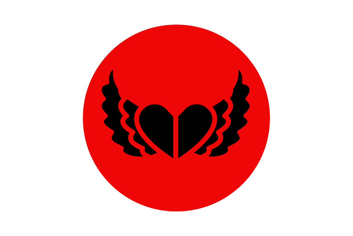 Valentine Icon Wing Heart Solid Color Graphic by Hujanasam Studio ...