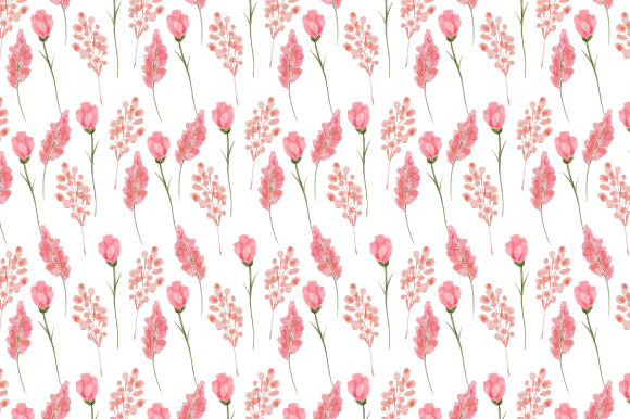 Watercolor Pink Floral Seamless Pattern Graphic by elsabenaa · Creative ...