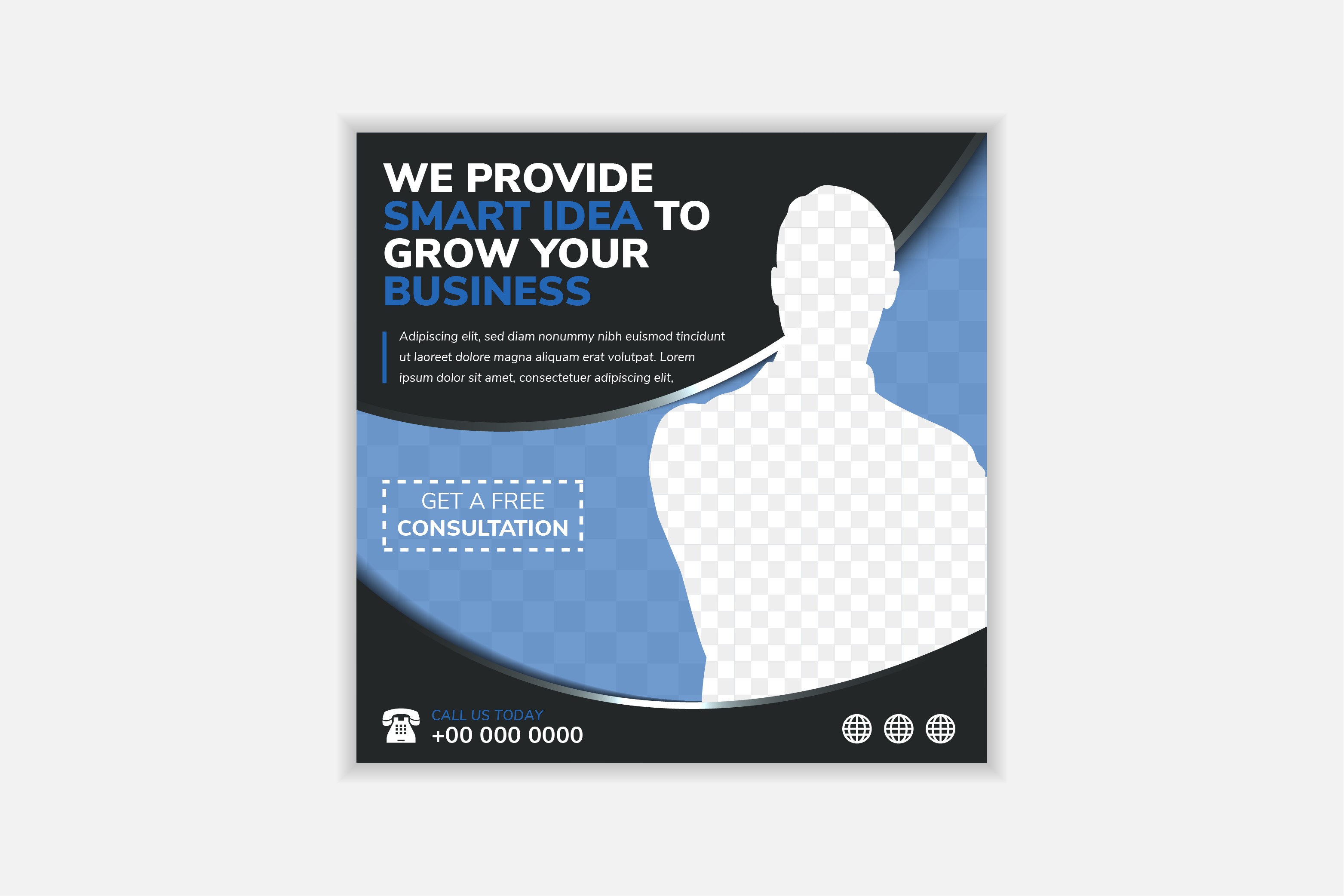 Business Black Blue Square Banner Graphic by noory.shopper · Creative ...