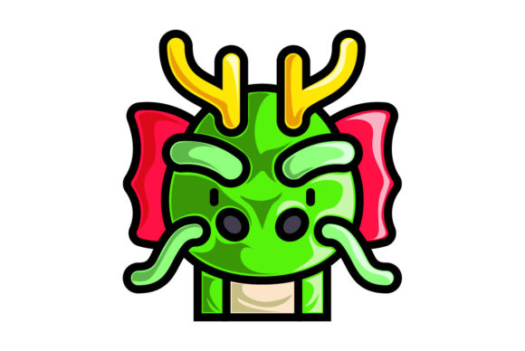Chinese New Year Dragon Fill Outline
