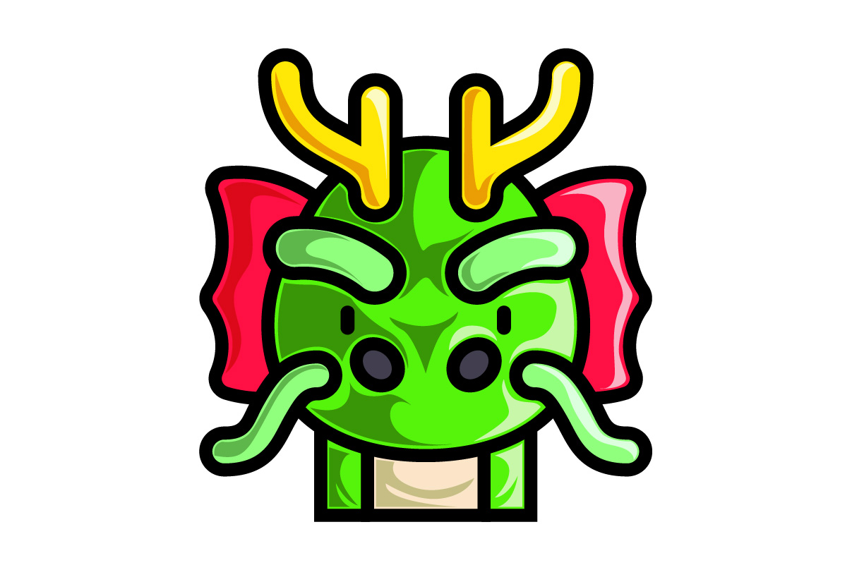 Chinese New Year Dragon Fill Outline