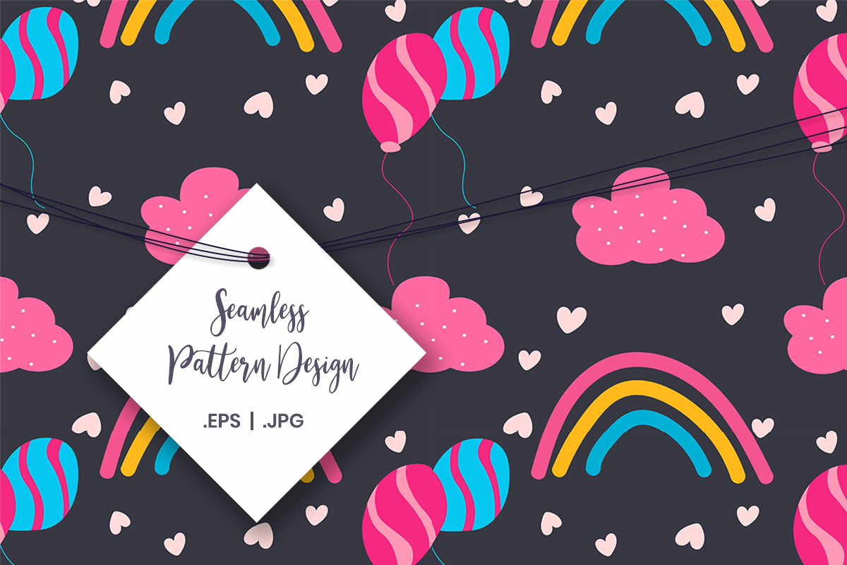 Clouds and Rainbow Pattern Graphic by doridodesign · Creative Fabrica