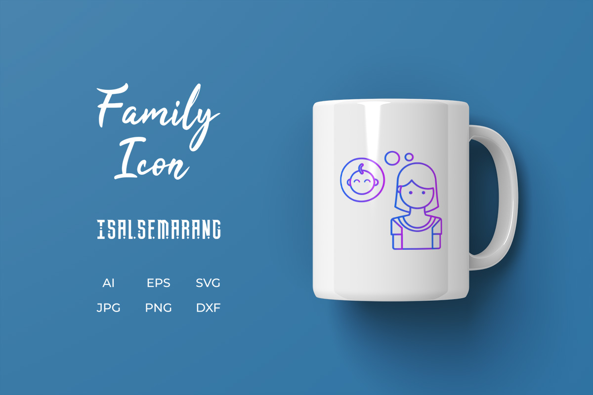 Family Icon Mother Think Line Gradient Graphic by isalsemarang ...