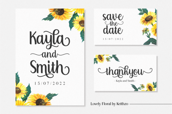 Lovely Floral Font PNG with transparent background - Preview 1
