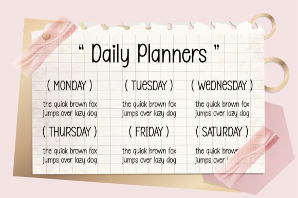 Lovely Notes Font PNG with transparent background - Preview 2