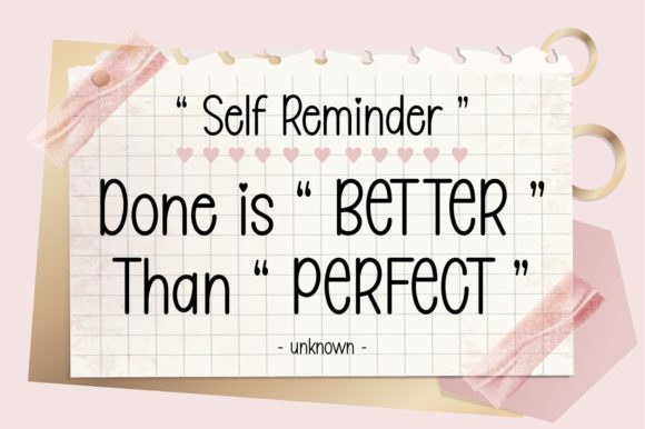 Lovely Notes Font PNG with transparent background - Preview 4