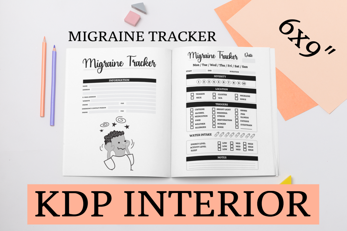 Migraine Tracker | KDP Interior Graphic by Coco Sway · Creative Fabrica