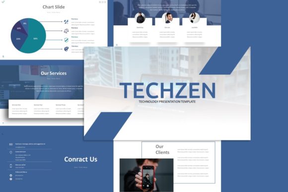 Preview of Techzen Technology Presentation Template technology presentation template