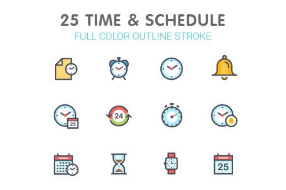Time & Schedule Line with Color