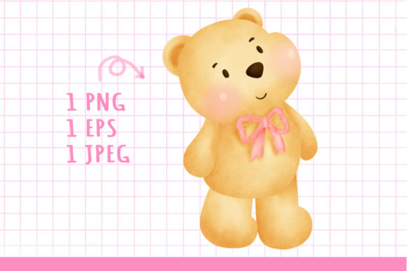 Water Color Teddy Bear Clipart Graphic Illustrations By nattapohncha