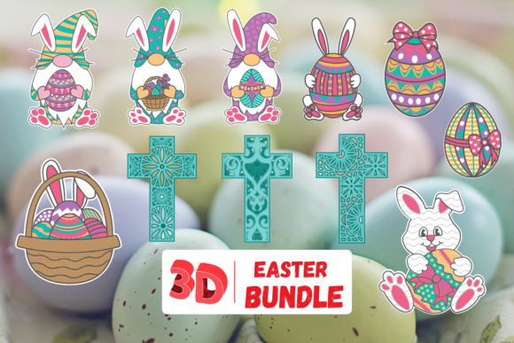 3D Easter SVG Bundle - SVG and PNG