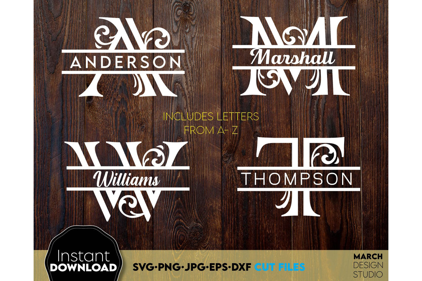 Alphabet Split Monogram Bundle Letters