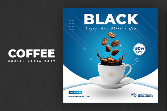 Preview of Coffee Social Media Post Template coffee shop social media template