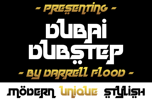 Dubai Dubstep preview, bold modern Arabic-style display font