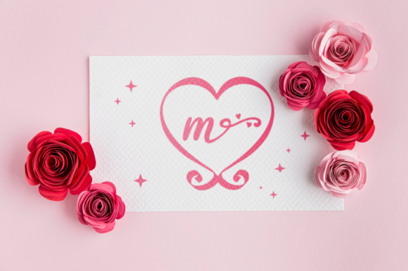 Love Pendant Monogram Font PNG with transparent background - Preview 2
