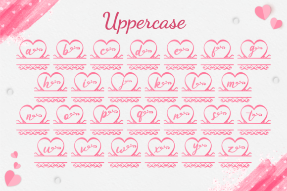 Love Pendant Monogram Font PNG with transparent background - Preview 3