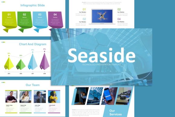 Preview of Seaside Technology Presentation Template technology presentation template